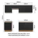 Ver imagem 4 de Armário de Cozinha Completa 240cm Rustic/Preto Glamy Madesa 09