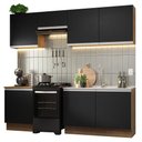 Ver imagem 3 de Armário de Cozinha Completa 240cm Rustic/Preto Glamy Madesa 09