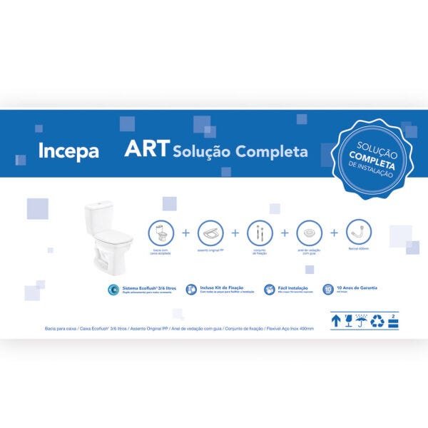 Kit Bacia Com Caixa Acoplada Incepa Art 3/6L Completo - 3