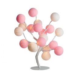 Luminária de Mesa Árvore de Luz Estilo Bonsai com Bolinhas Bivolt (rosa Branco) - 1
