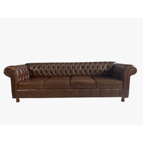 Sofá Chesterfield Luiz XV Capitonê 2,60m Corano Marrom DECORAÇÃO / SALA / BARBEARIA