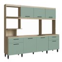 Ver imagem 2 de Cozinha Completa com Balcão Pia 245x210 Cm Renata Nicho Forno Mdp Verde - Clicklar