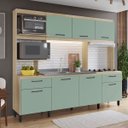 Ver imagem 1 de Cozinha Completa com Balcão Pia 245x210 Cm Renata Nicho Forno Mdp Verde - Clicklar