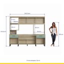 Ver imagem 4 de Cozinha Completa com Balcão Pia 245x210 Cm Renata Nicho Forno Mdp Verde - Clicklar