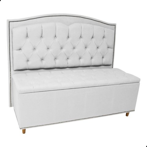 Kit Cabeceira e Calçadeira com Baú 160 Cm King Casal Diana Suede