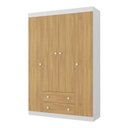 Ver imagem 2 de Guarda-roupa Infantil 122cm 4 Portas e 2 Gavetas Encanto Multimóveis Mp4448 Branco/madeirado Branco
