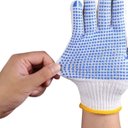 Ver imagem 7 de Luva Branca Pigmentada Tricotada Segurança Epi Canteiro Obra | Fertak | Kit 12 Pares