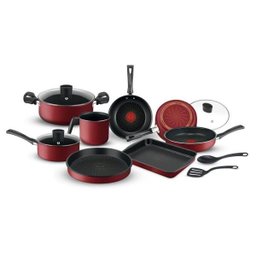 Conjunto De Panelas Rochedo Limpa Fácil Vermelho - 10 Peças - 1