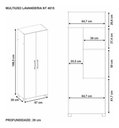 Ver imagem 3 de Armário Multiuso Lavanderia 2 Portas NT4015 Branco Brilho