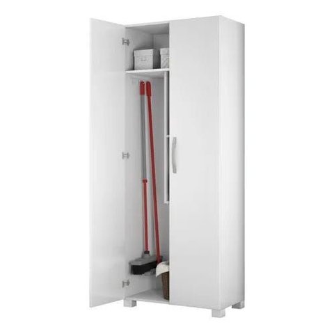 Armário Multiuso Lavanderia 2 Portas NT4015 Branco Brilho