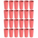 Ver imagem 1 de Conjunto 24 Copos Altos de Plástico 500ml Rosa Goiaba Refeitório Escolar Lanche Crippa