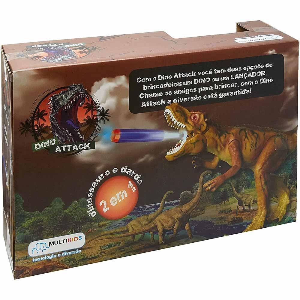 Lançador de Dardos - 2 em 1 - Dino Attack com Luz e Som - T-Rex - Multikids - 9