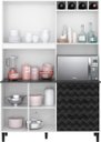 Ver imagem 2 de Kit Cozinha Compacta 5 Portas Branco UV/Preto Tridimensional - Divine/Nicioli