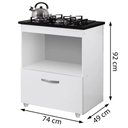 Ver imagem 4 de Kit Balcão Cooktop 1 Porta Branco Br C/fogão Cooktop 4 Bocas