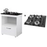 Kit Balcão Cooktop 1 Porta Branco Br C/fogão Cooktop 4 Bocas - 1