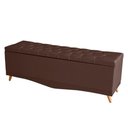 Ver imagem 4 de Kit Barcelona Cabeceira de Cama Painel e Calçadeira Baú King 195 Cm Suede Rosê do Lar Móveis e