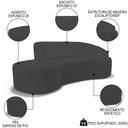Ver imagem 3 de Sofá Living 3 Lugares 260cm Braço Direito Mozart D06 Sintético Cinza - Mpozenato