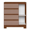 Ver imagem 5 de Guarda Roupa Doble Casal 06 Portas e Cômoda Sapateira Olimpia 04 Gavetas Nogueira Capuccino - Mó