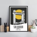 Ver imagem 1 de Quadro Elevador Lacerda - Salvador 24x18cm:madeira Branca