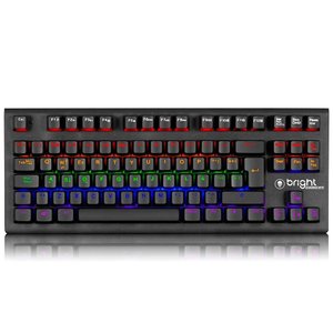 Teclado Mecânico Gamer Bright Compact II Rainbow e LED Lateral Switch Blue ABNT2 Preto - GTC561