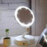Espelho Porta Maquiagem Luz Led Portátil Aumento Tela - 3