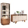 Conjunto Decorativo Cristaleira e Buffet Aparador Peggy/noeli Nature / Off-white - 1