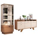 Ver imagem 1 de Conjunto Decorativo Cristaleira e Buffet Aparador Peggy/noeli Nature / Off-white
