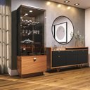 Ver imagem 5 de Conjunto Decorativo Cristaleira e Buffet Aparador Peggy/Noeli Preto / Nature