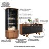 Conjunto Decorativo Cristaleira e Buffet Aparador Peggy/Noeli Preto / Nature - 3