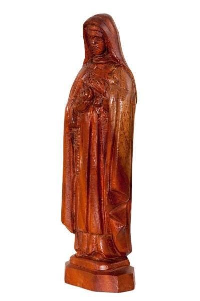 Escultura Em Madeira Recuperada De Santa Teresinha (251) - 5
