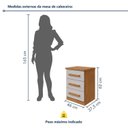 Ver imagem 4 de Mesa de Cabeceira 3 Gavetas Baião Plus Bege Amêndoa Clean/Off White