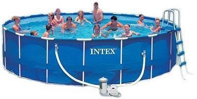 Piscina Armação Redonda 24.311L + Bomba Filtro Escada Proteção de Fundo Intex 110v 24311 L # - 3