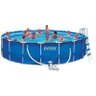 Piscina Armação Redonda 24.311L + Bomba Filtro Escada Proteção de Fundo Intex 110v 24311 L # - 3