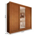 Ver imagem 4 de Guarda-roupa Casal Cali Slim 3 Portas com Espelho Cinamomo - Panorama Móveis