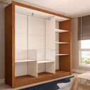 Ver imagem 5 de Guarda-roupa Casal Cali Slim 3 Portas com Espelho Cinamomo - Panorama Móveis