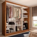 Ver imagem 2 de Guarda-roupa Casal Cali Slim 3 Portas com Espelho Cinamomo - Panorama Móveis
