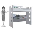 Ver imagem 4 de Cama Alta com Escrivaninha Escada Bilateral Faces F04 Branco - Mpozenato