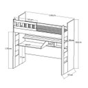 Ver imagem 3 de Cama Alta com Escrivaninha Escada Bilateral Faces F04 Branco - Mpozenato