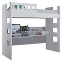 Ver imagem 1 de Cama Alta com Escrivaninha Escada Bilateral Faces F04 Branco - Mpozenato