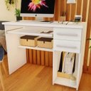 Ver imagem 2 de Mesa Escrivaninha para Computador 2 Gavetas 103cm Pratic F04 Branco - Mpozenato