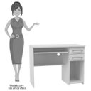 Ver imagem 4 de Mesa Escrivaninha para Computador 2 Gavetas 103cm Pratic F04 Branco - Mpozenato