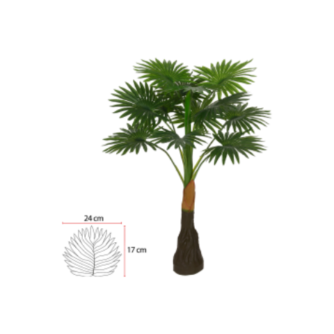 Planta Árvore Artificial Palmeira Leque X12 Verde 90cm