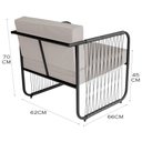 Ver imagem 2 de Conjunto 2 Poltronas para Sala de Estar Córdova em Aço Carbono e Fibra Sintética Acesse Móveis