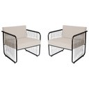 Ver imagem 1 de Conjunto 2 Poltronas para Sala de Estar Córdova em Aço Carbono e Fibra Sintética Acesse Móveis