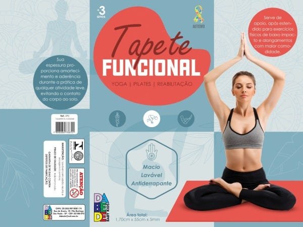 Tapete Colchonete EVA Funcional Azul para Yoga Fitness Pilates e Reabilitação - 8