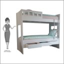 Ver imagem 4 de Beliche 3 Gavetas com Escada Metalizada Faces F04 Branco - Mpozenato