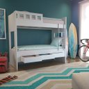 Ver imagem 2 de Beliche 3 Gavetas com Escada Metalizada Faces F04 Branco - Mpozenato