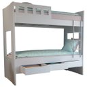 Ver imagem 1 de Beliche 3 Gavetas com Escada Metalizada Faces F04 Branco - Mpozenato