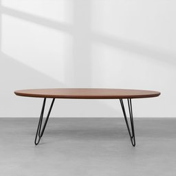 Mesa de Centro Pali Oval Amêndoa e Preto – 39x65x116cm Decorise Comércio - 2
