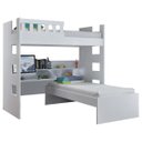 Ver imagem 1 de Beliche Multifuncional com Escrivaninha Escada Bilateral Faces F04 Branco - Mpozenato